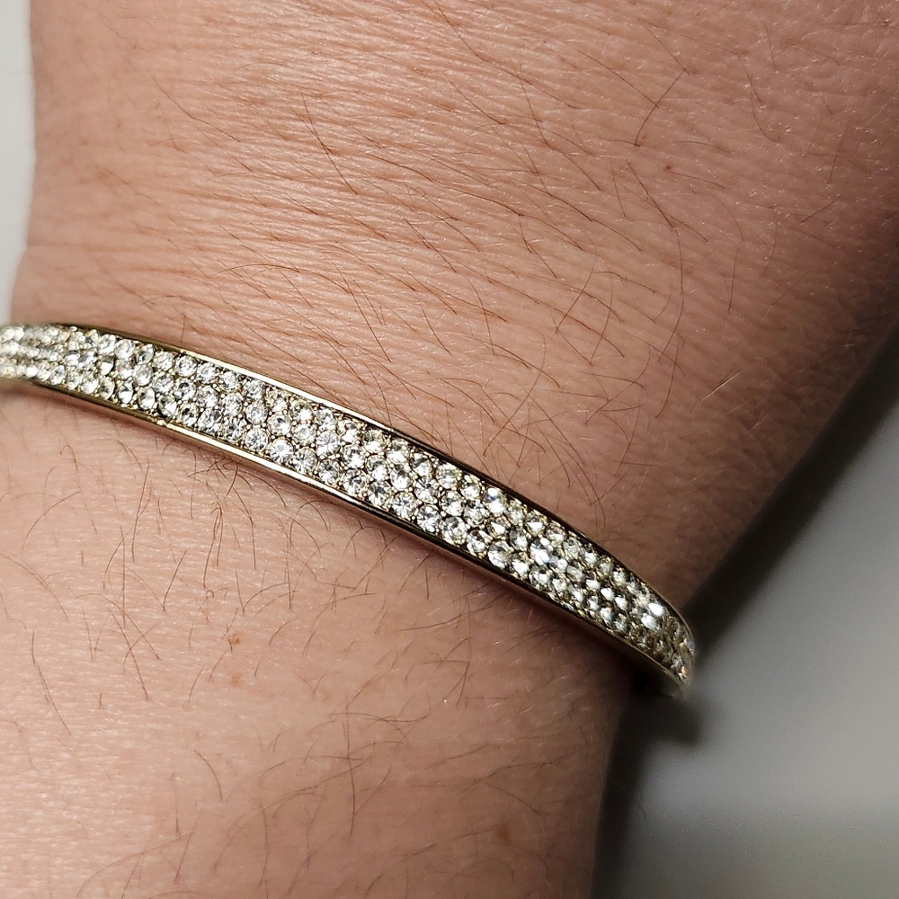 NWT Givenchy Gold-Tone Pave Crystal Bangle Bracelet
